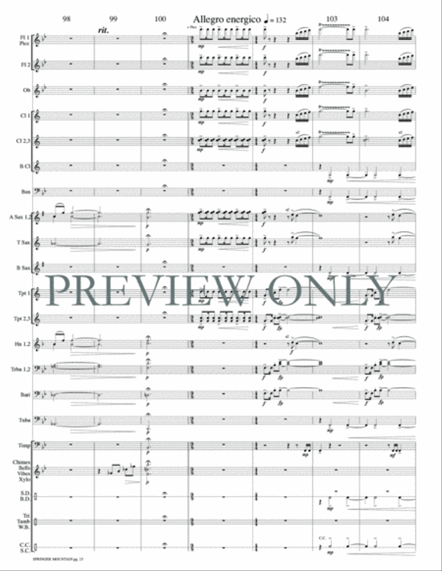 Springer Mountain Springer Mountain Concert Band scores gallery preview page 18