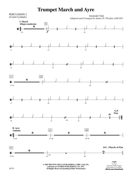 Trumpet March and Ayre: 2nd Percussion