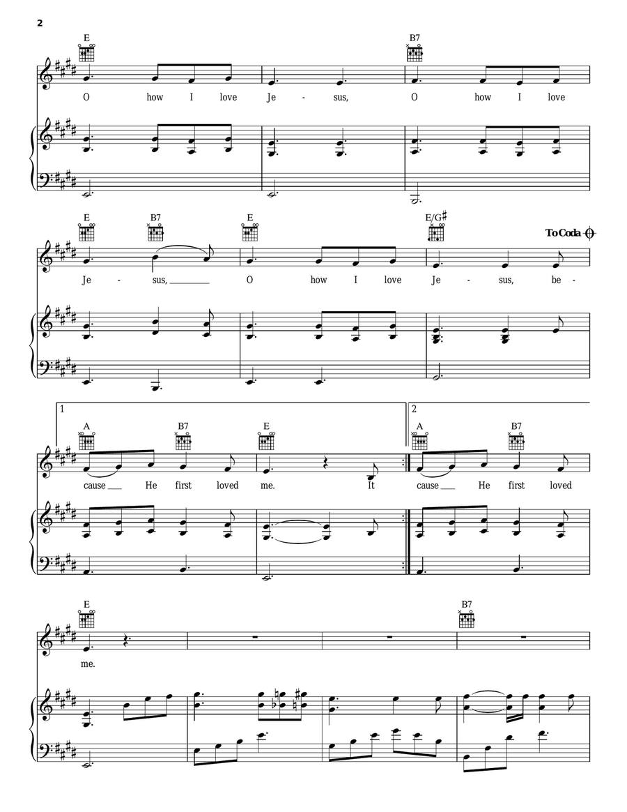 Oh, How I Love Jesus (O How I Love Jesus) Guitar scores gallery preview page 2