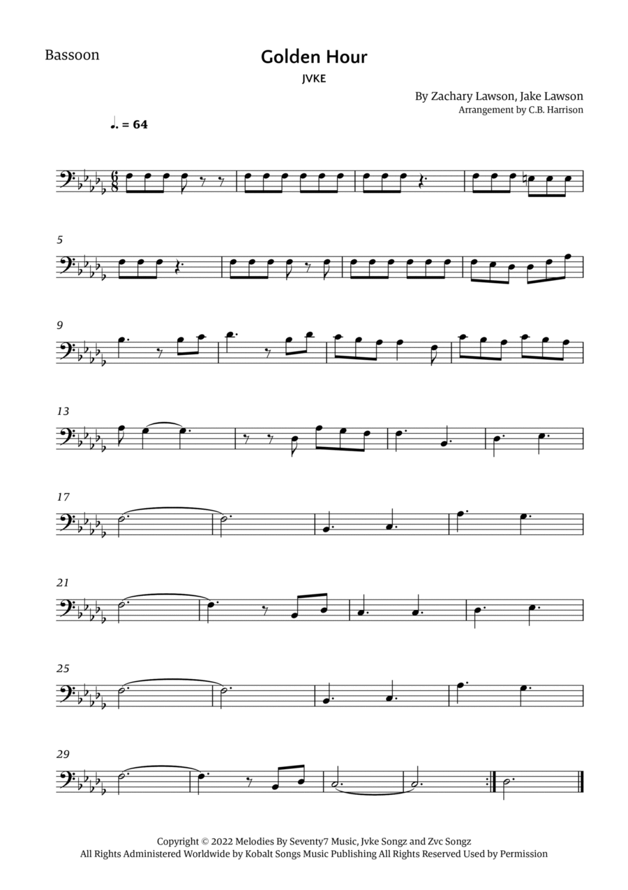 Golden Hour Bassoon Solo scores gallery preview page 1