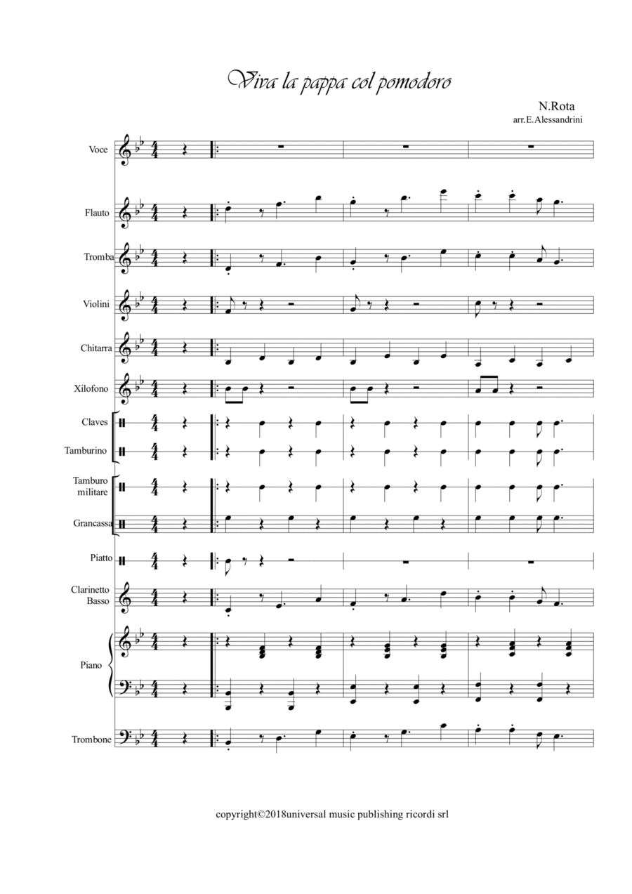 Viva La Pappa Col Pomodoro - Score Only Score scores gallery preview page 1