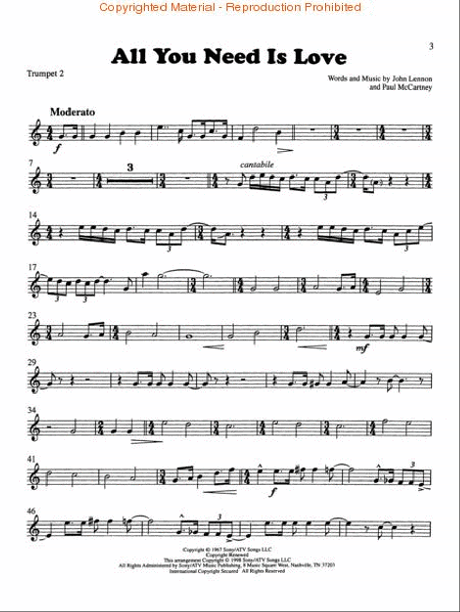 All You Need Is Love Brass Quintet scores gallery preview page 2