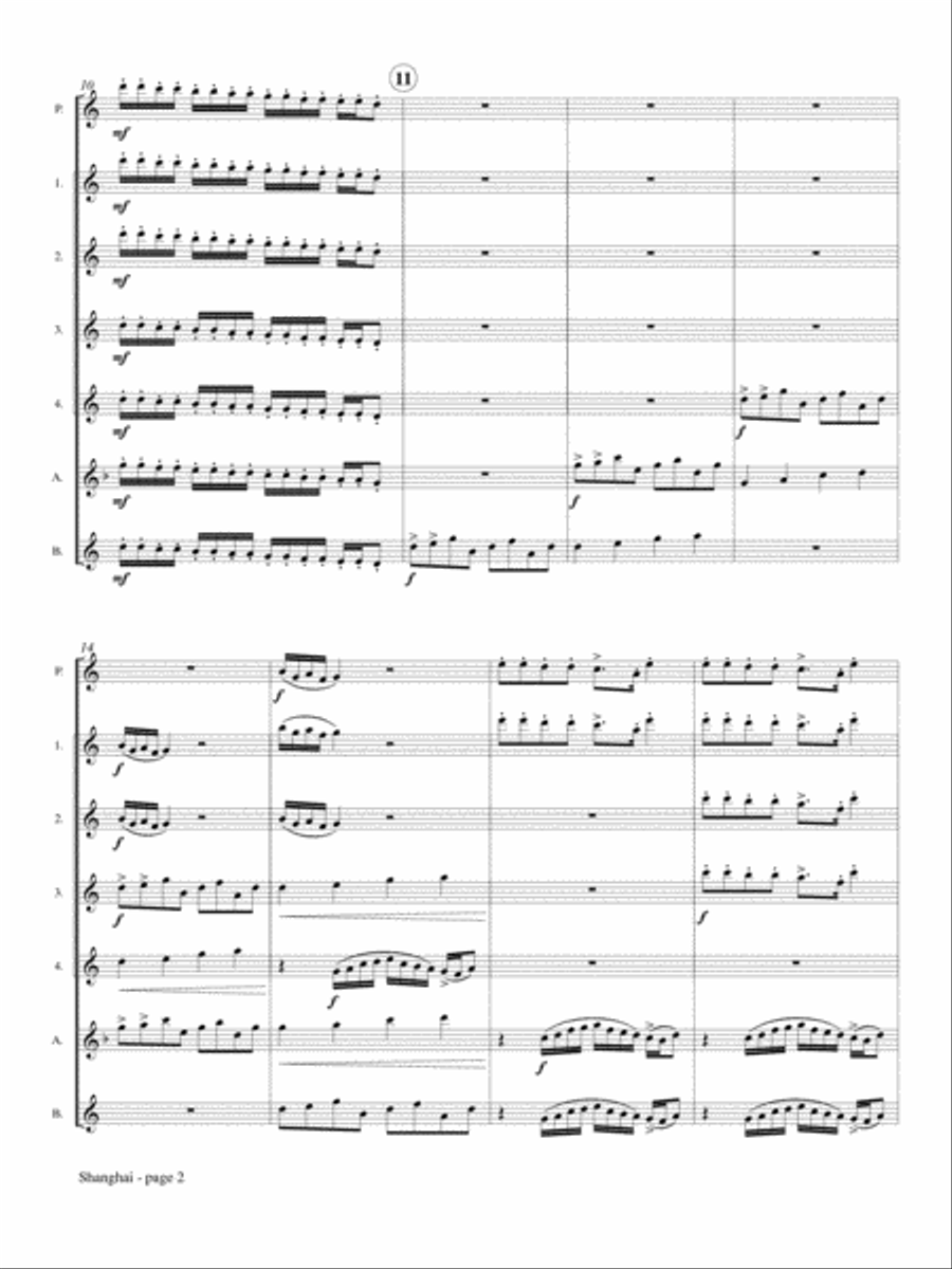 Shanghai for Flute Choir Flute Choir scores gallery preview page 3