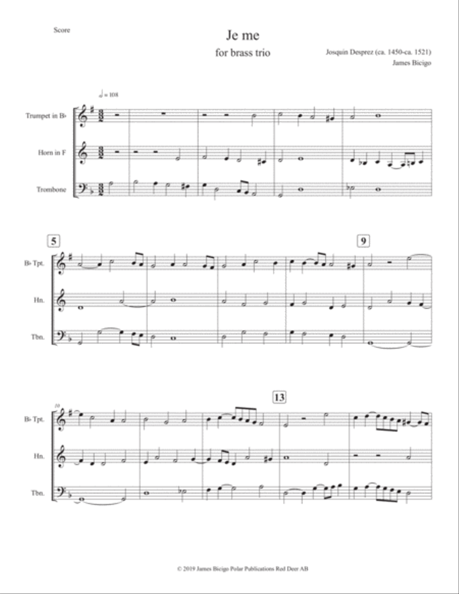Je Me Horn scores gallery preview page 1