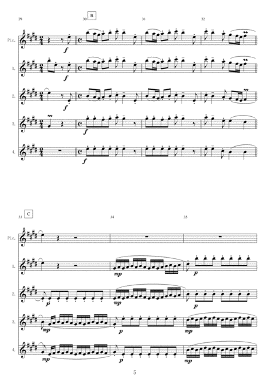 <Piccolo/Flute Quintet> La Primavera 1st Mov. from 