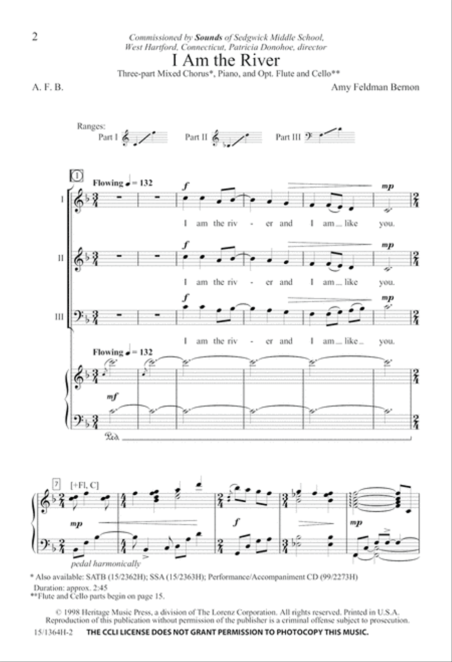 I Am the River 3-Part scores gallery preview page 3