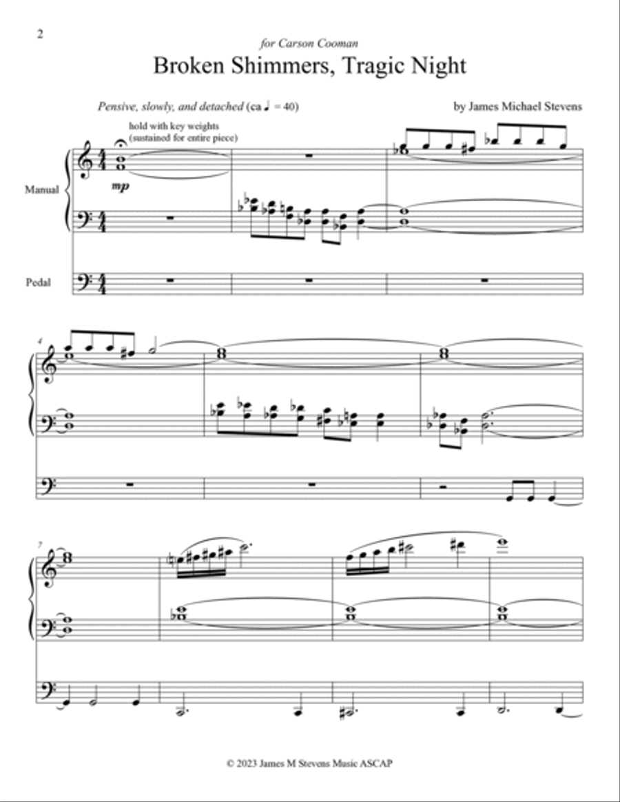 Broken Shimmers, Tragic Night - Organ Solo Organ Solo scores gallery preview page 2
