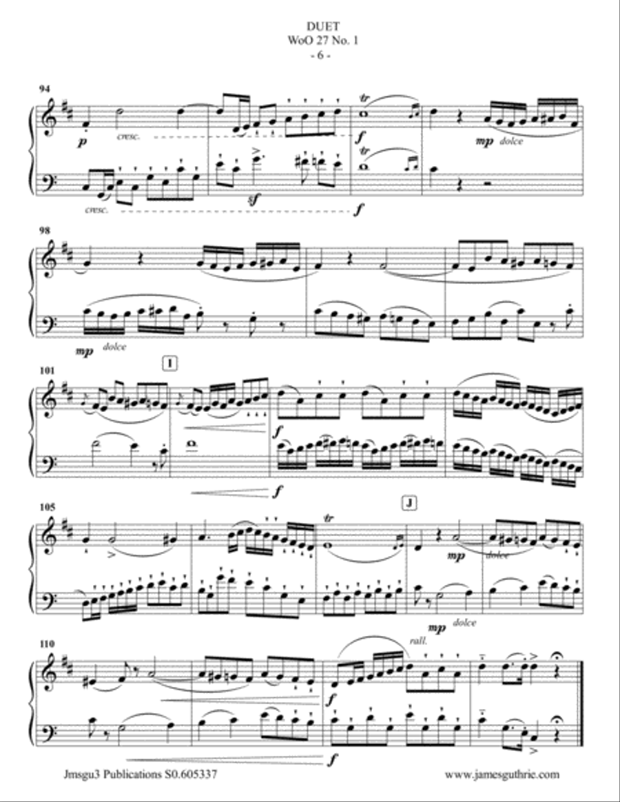 Beethoven: Duet WoO 27 No. 1 for Clarinet & Cello Clarinet scores gallery preview page 6