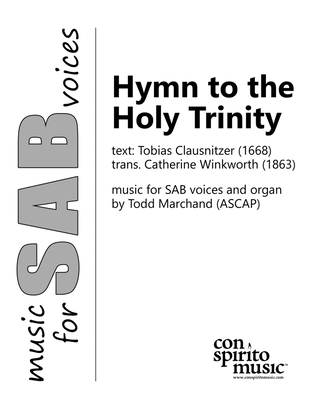 Book cover for Hymn to the Holy Trinity — anthem for SAB voices, organ