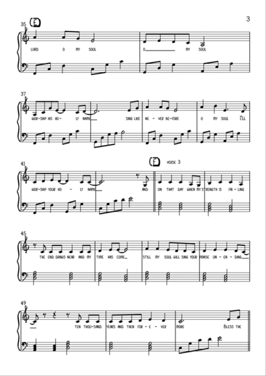 10,000 Reasons (bless The Lord) Easy Piano scores gallery preview page 3