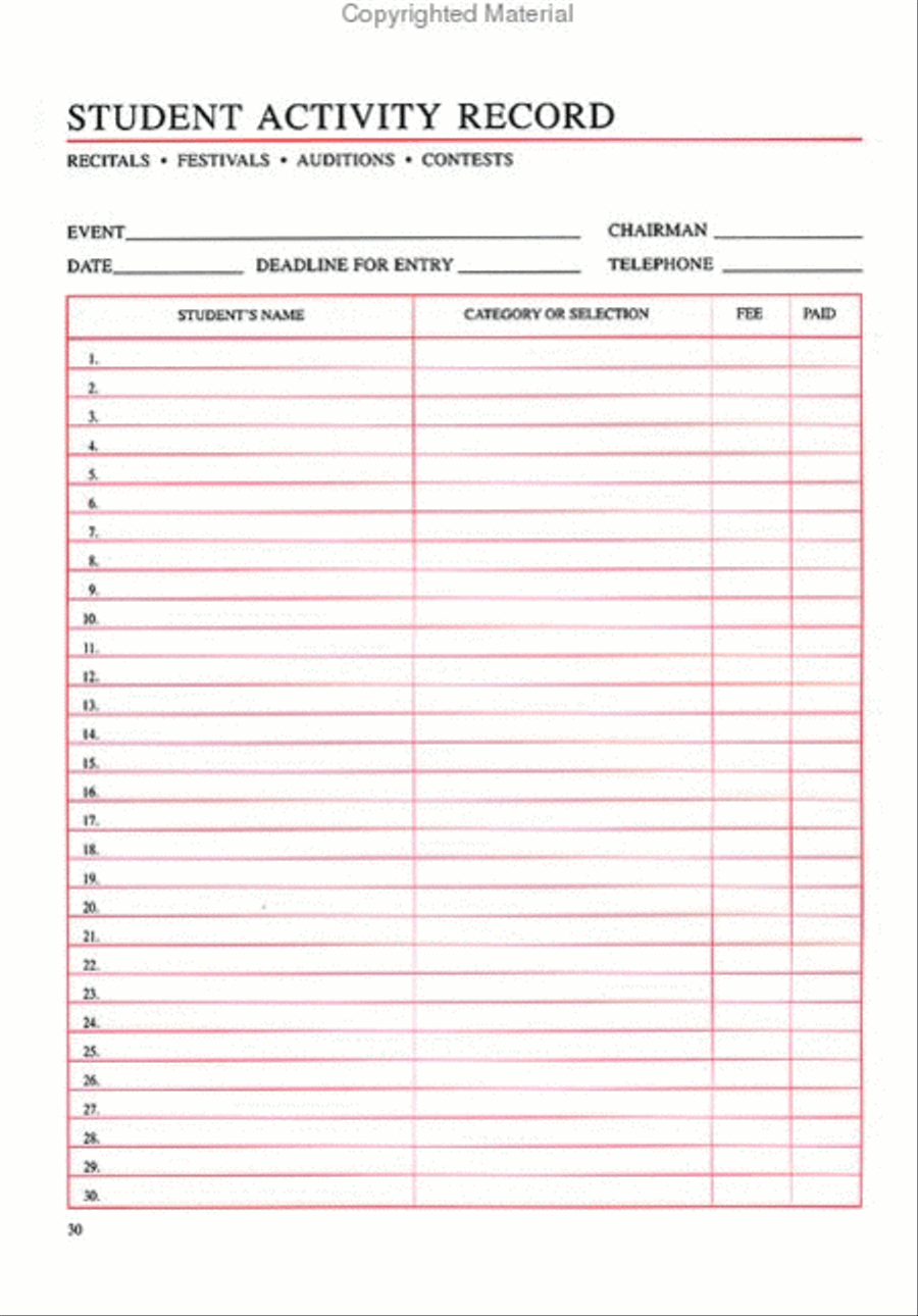 Music Teachers Record Book Piano Method scores gallery preview page 4