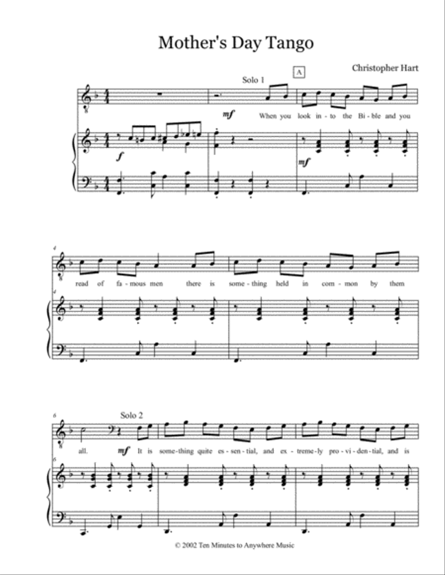 Mother's Day Tango Mother's Day Tango TTBB scores gallery preview page 2