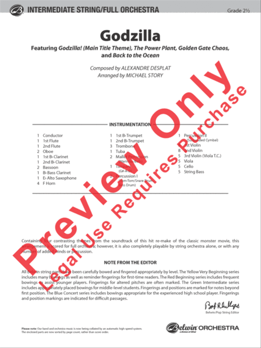 Godzilla Godzilla Full Orchestra scores gallery preview page 21