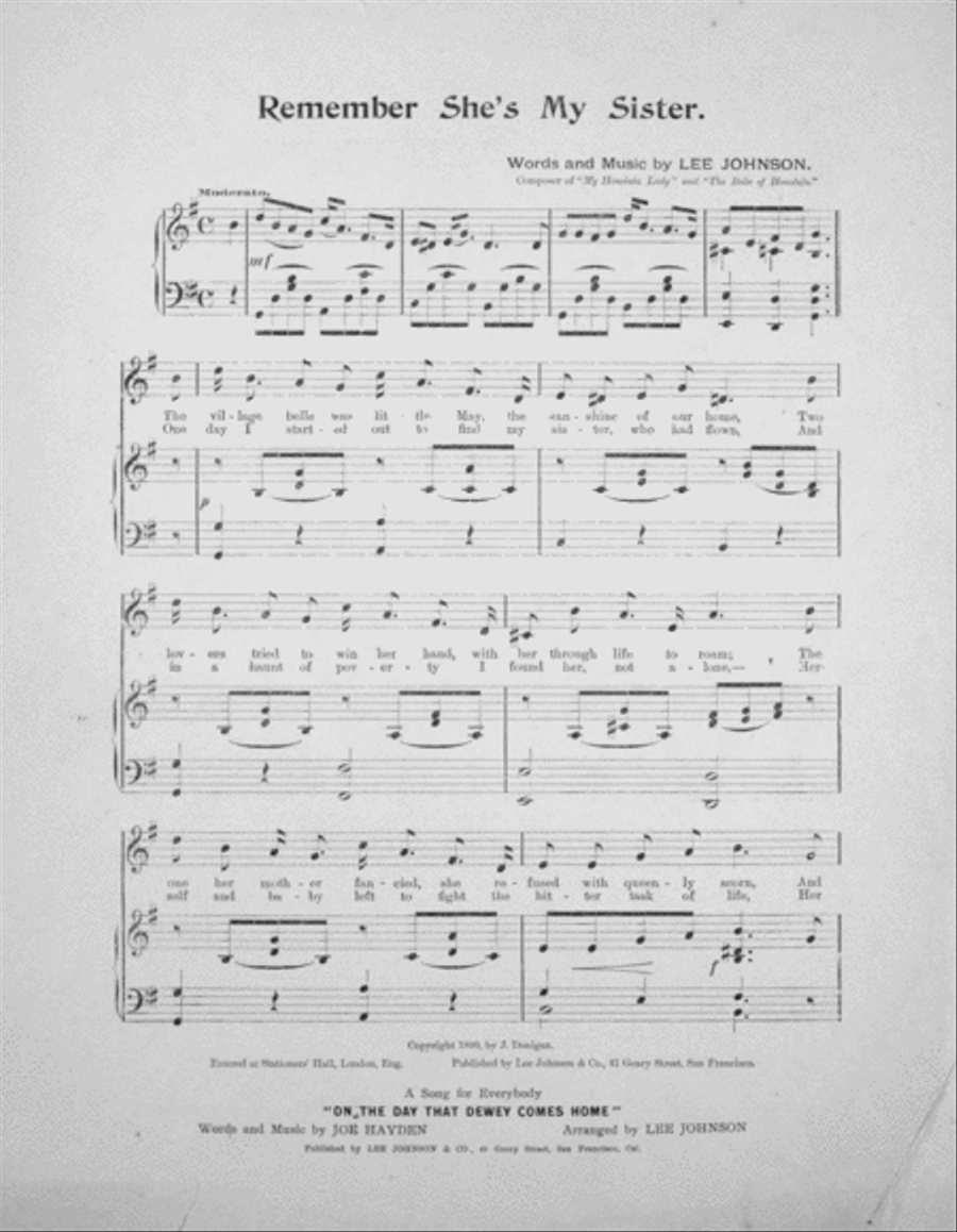 Remember She's My Sister. Descriptive Song & Chorus Choir scores gallery preview page 2
