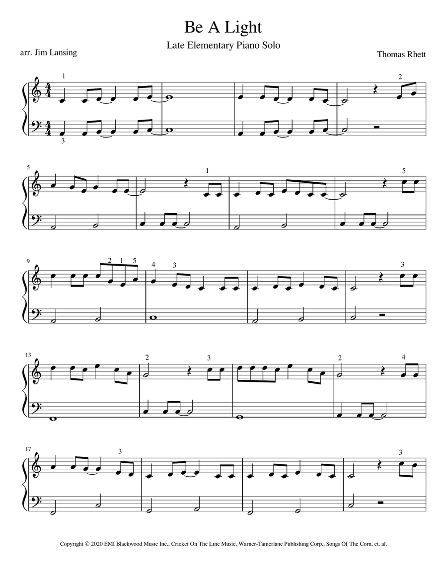 Be A Light Piano Method scores gallery preview page 2