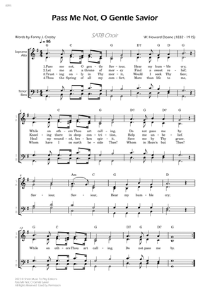 Pass Me Not, O Gentle Savior - SATB Choir - W/Chords