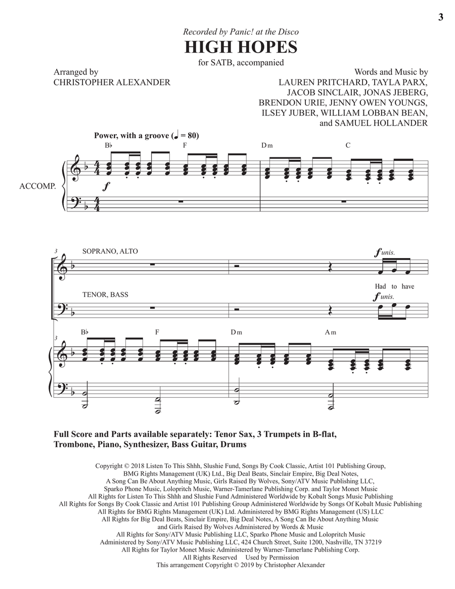 High Hopes High Hopes 4-Part scores gallery preview page 3