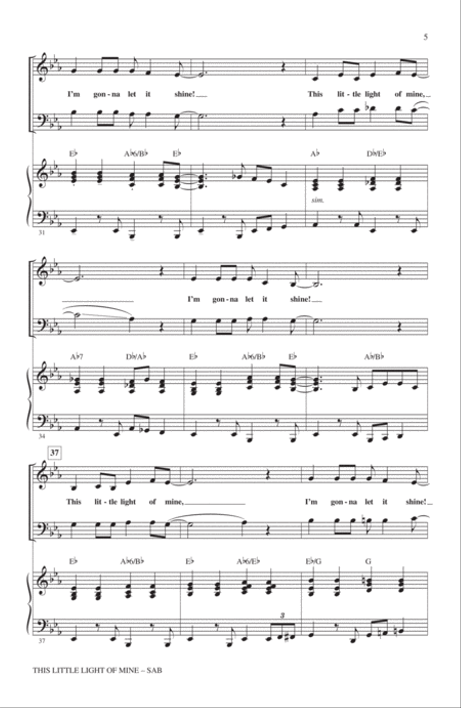 This Little Light Of Mine 3-Part scores gallery preview page 4