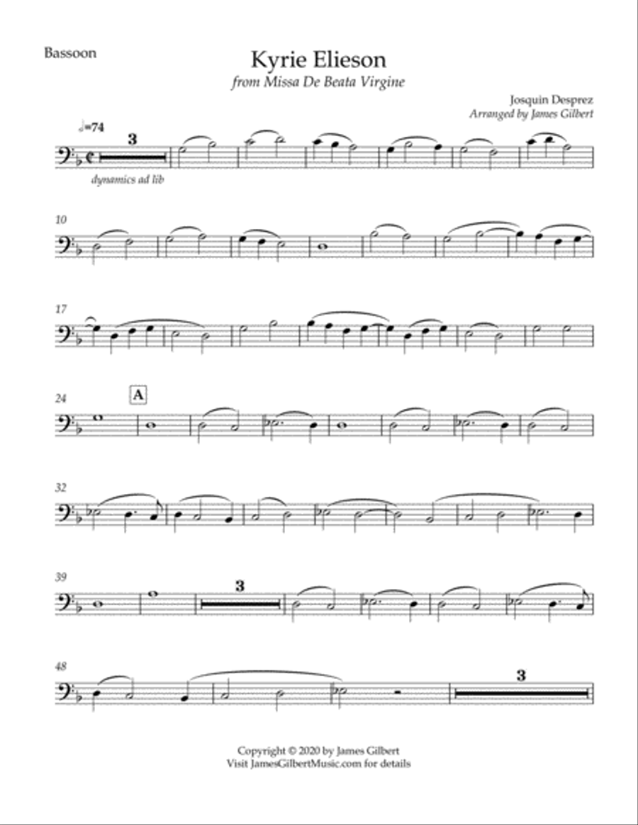 Kyrie Elieson from Missa De Beata Virgine Woodwind Quintet scores gallery preview page 2