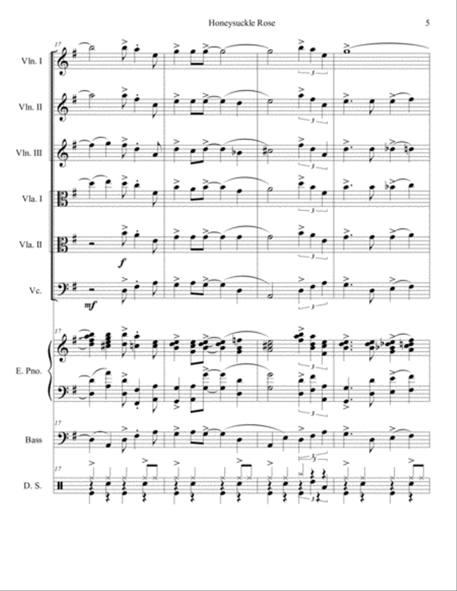 Honeysuckle Rose Set of Parts scores gallery preview page 5