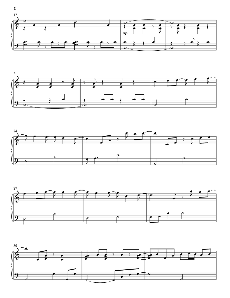 Can't Help Falling In Love Piano Solo scores gallery preview page 2