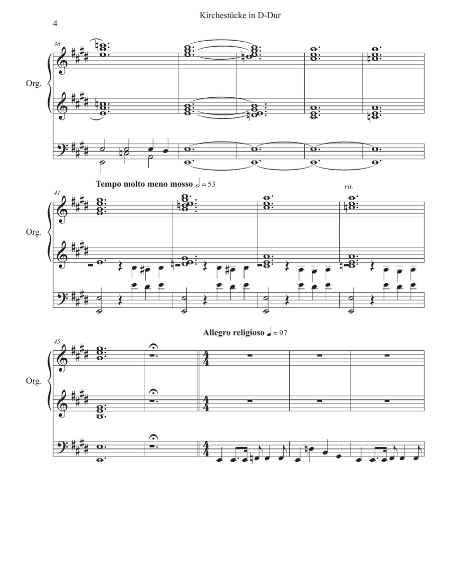 Kirchestücke in D-Dur Kirchestücke in D-Dur Organ Solo scores gallery preview page 4