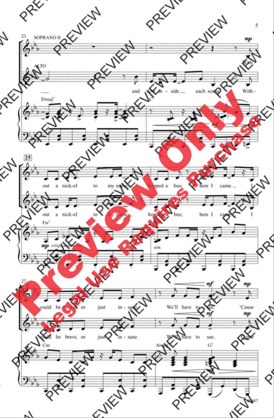 Another Day of Sun Women's Choir scores gallery preview page 5