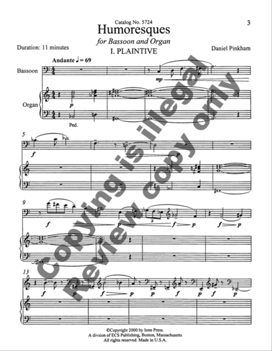 Humoresques Bassoon scores gallery preview page 8