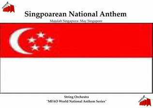Book cover for Singaporean National Anthem for String Orchestra (MFAO World National Anthem Series)