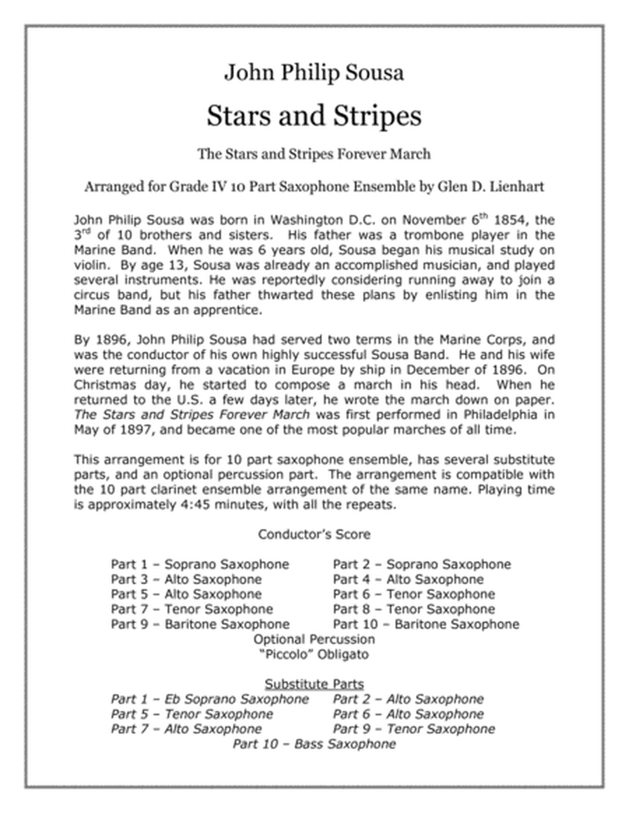 Stars and Stripes (Saxophones) image number null