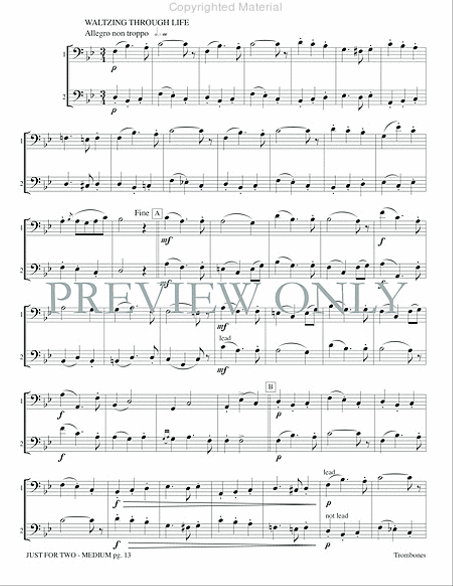 Just for Two Medium Just for Two Medium Trombone Duet scores gallery preview page 15