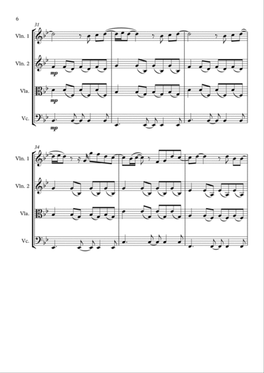 She's The One String Quartet scores gallery preview page 6