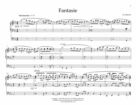 Rhodes - Fantasie, Organ Solo
