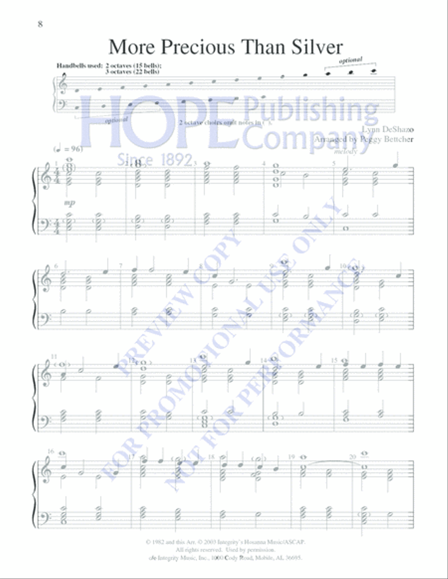 Easy to Ring Praise and Worship 3-Octaves scores gallery preview page 10