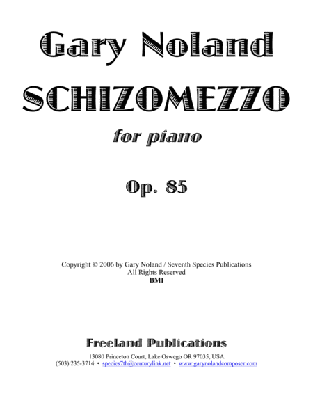 "Schizomezzo" for piano Op. 85