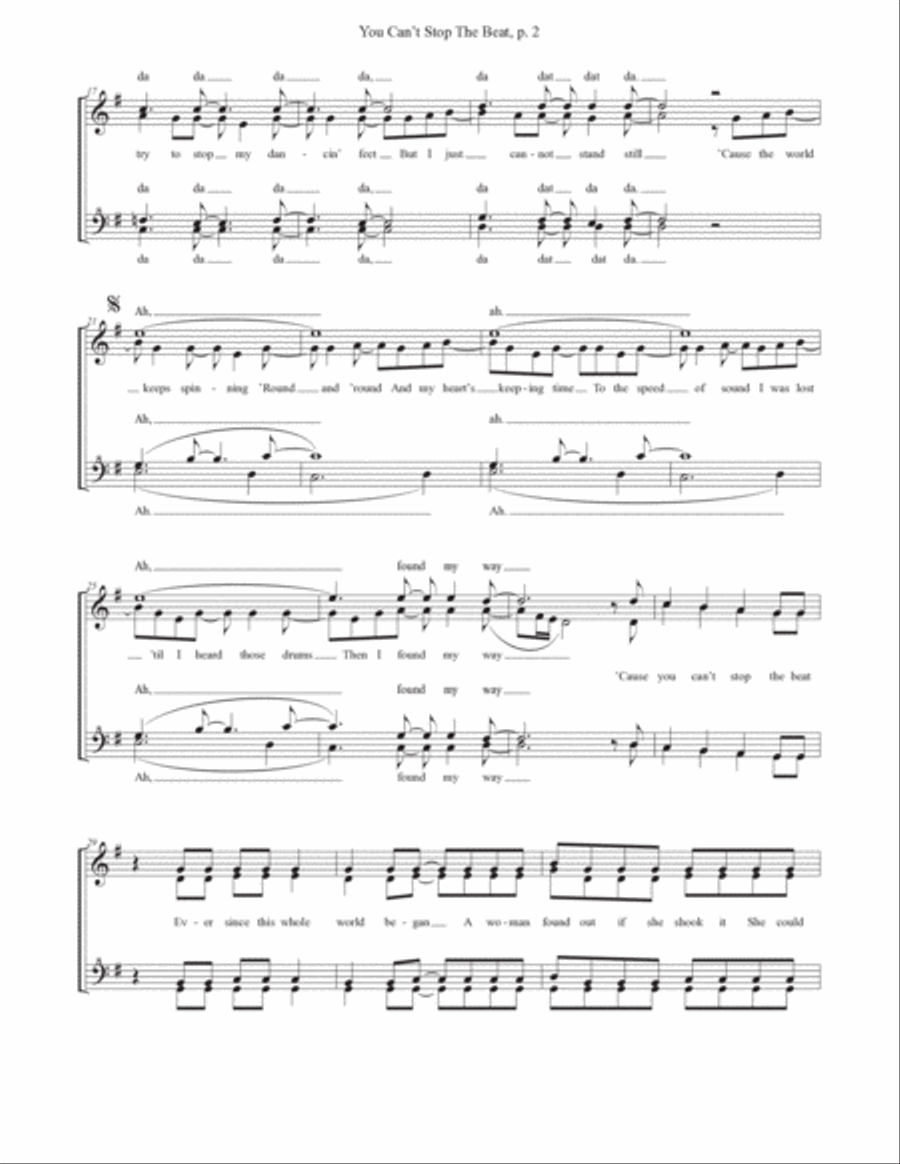 You Can't Stop The Beat You Can't Stop The Beat SSAA scores gallery preview page 2