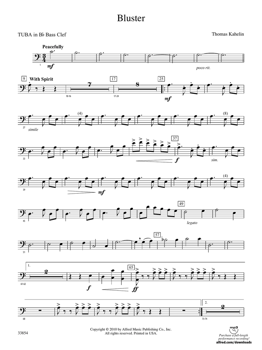 Bluster: (World Part) B-flat Tuba B.C.