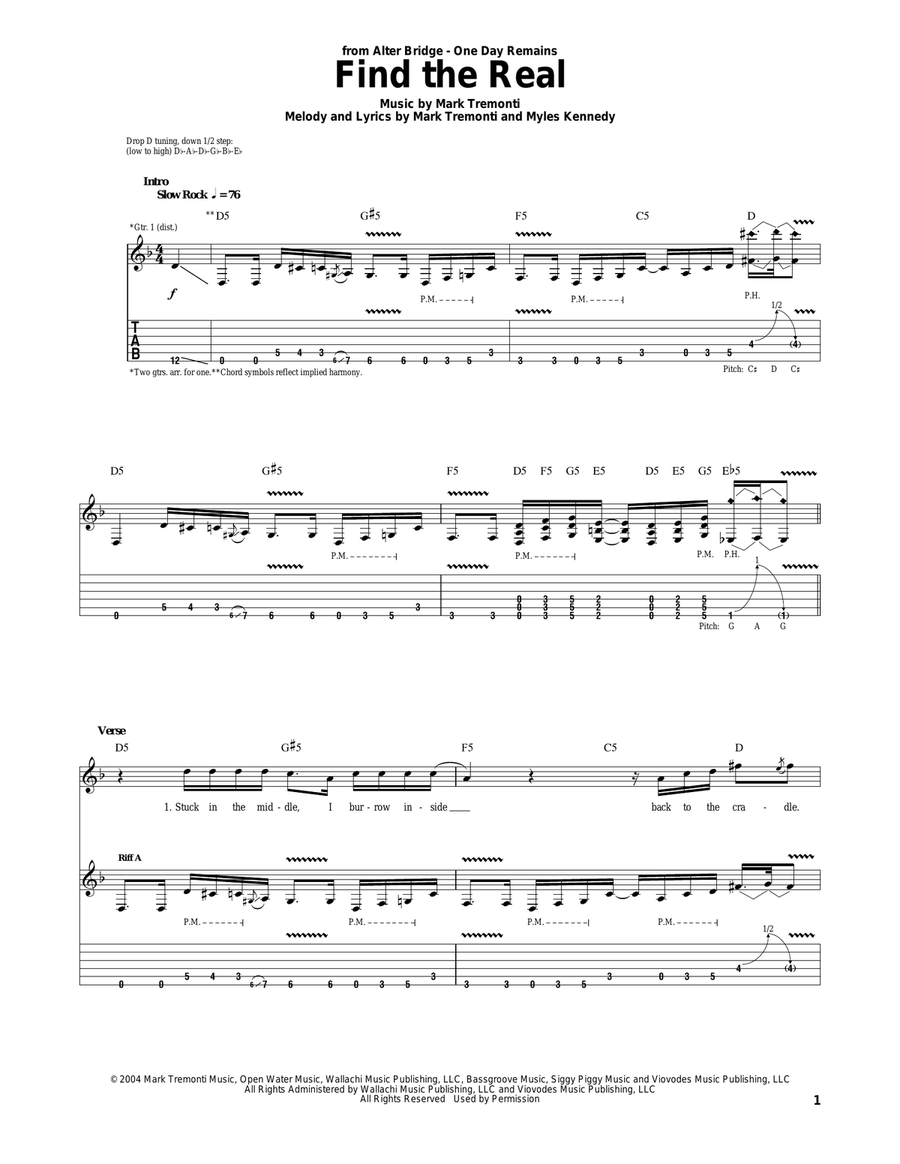 Find The Real Acoustic Guitar scores gallery preview page 1