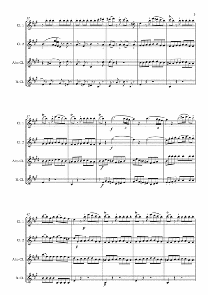 "Allegro" from Eine Kleine Nachtmusik for Clarinet Quartet image number null