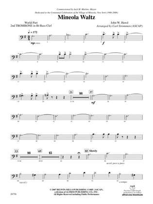 Mineola Waltz: (wp) 2nd B-flat Trombone B.C.