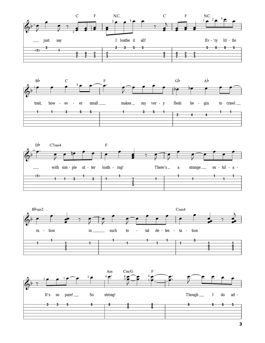 What Is This Feeling? (from Wicked) Guitar Tablature scores gallery preview page 3