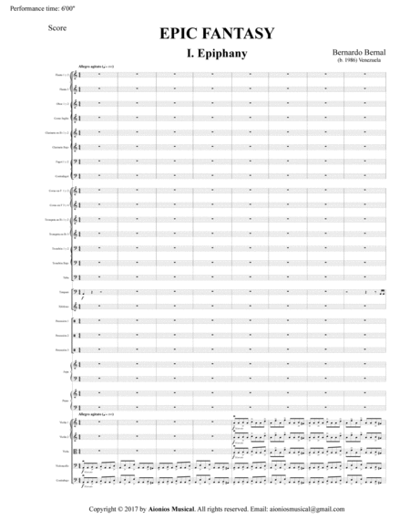 Epic Fantasy - I. Epiphany - Symphonic Orchestra (Score only)