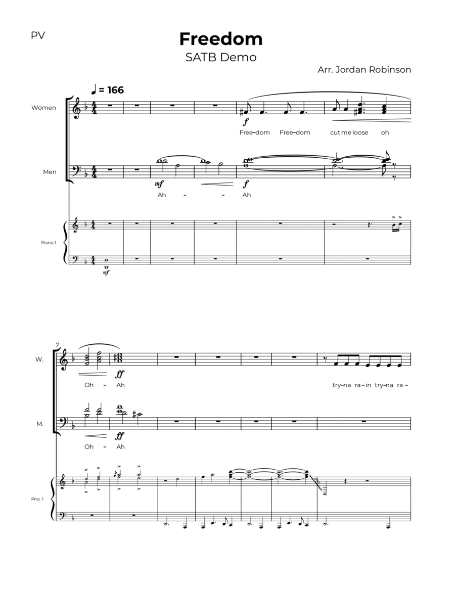 Freedom (feat. Kendrick Lamar) Voice scores gallery preview page 1