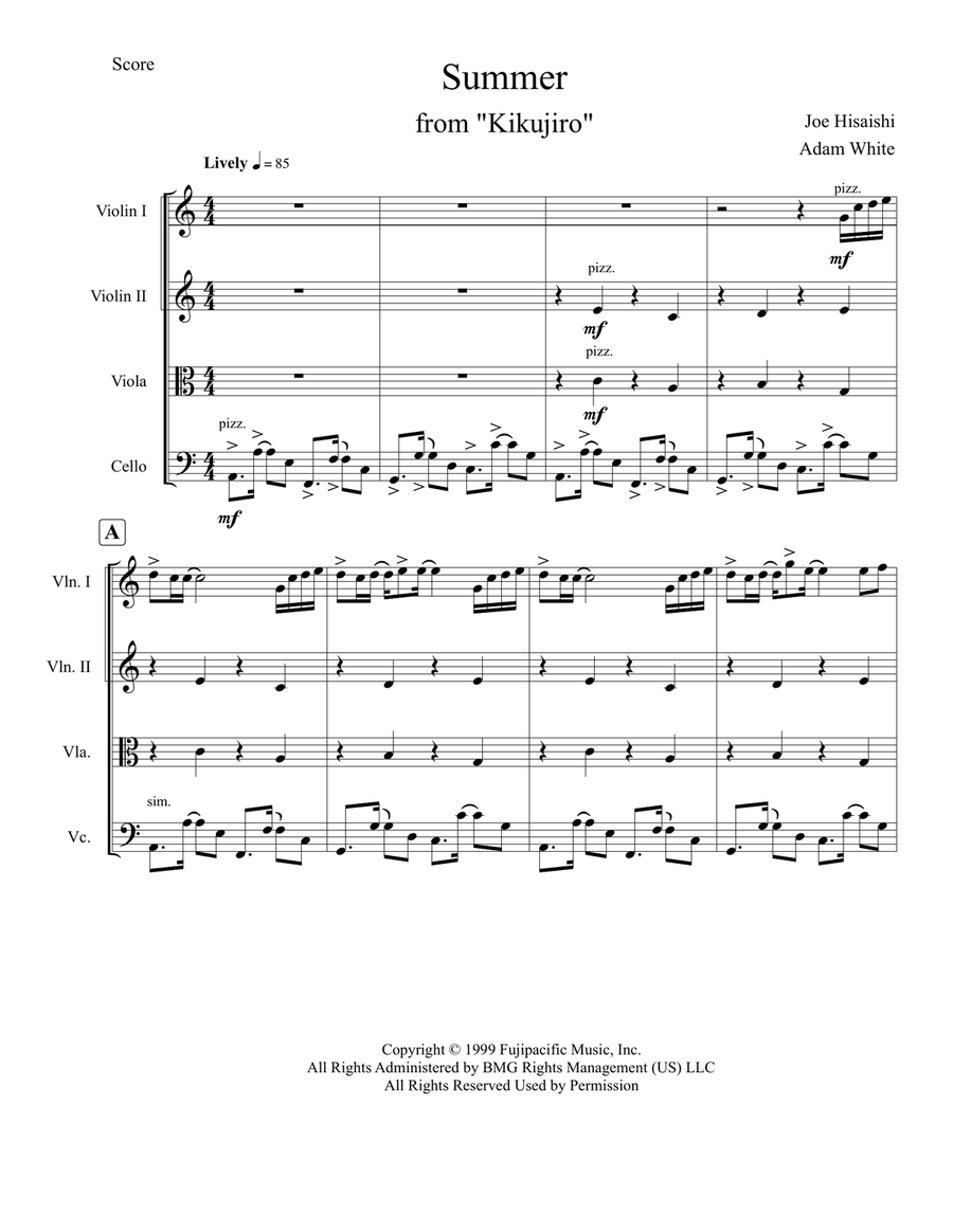 Summer String Quartet scores gallery preview page 1