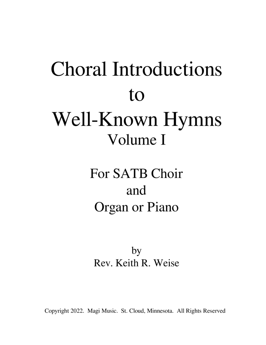 Choral Introductions to Well-Known Hymns Volume I 4-Part scores gallery preview page 1