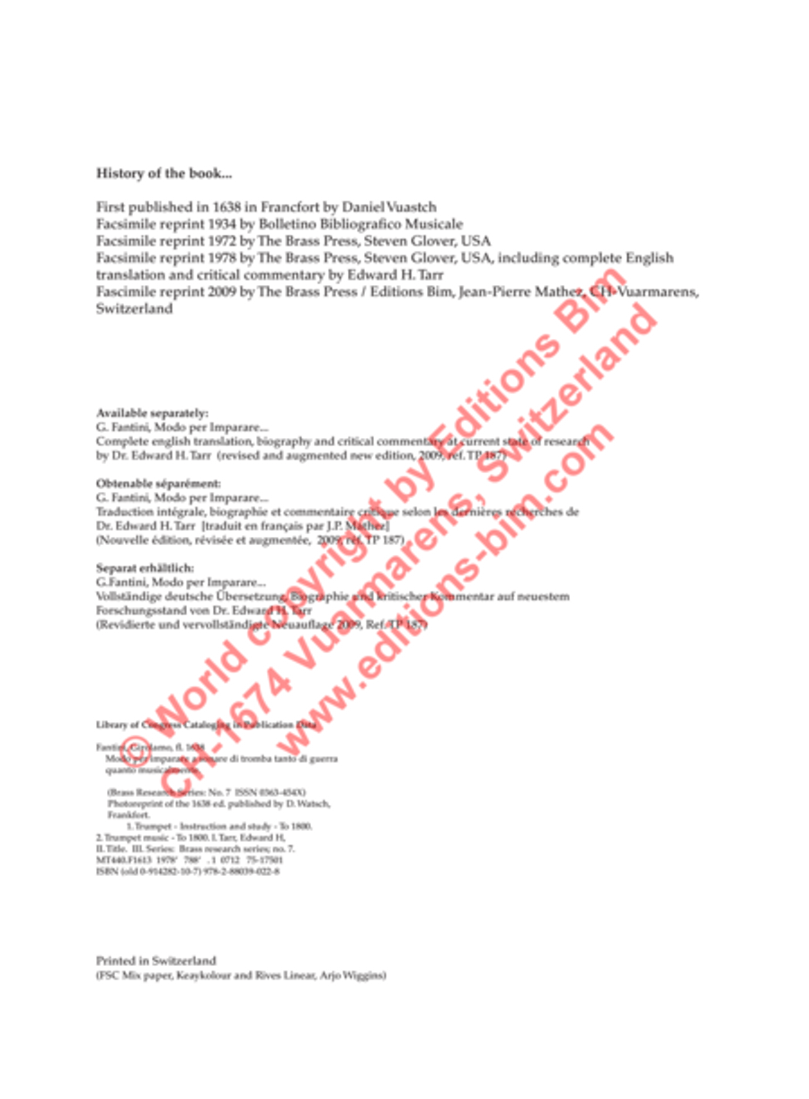 Modo per imparare a sonare (1638) Trumpet Solo scores gallery preview page 3