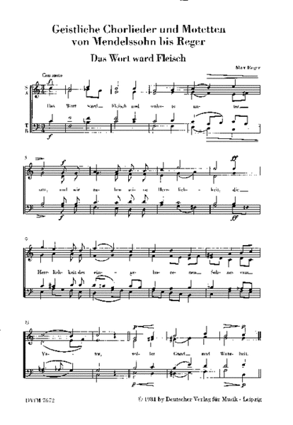 Sacred Choir Songs and Motets from Mendelssohn to Reger