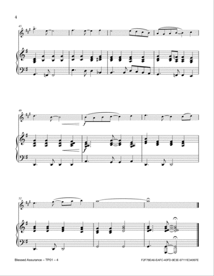 Blessed Assurance Trumpet Solo scores gallery preview page 4