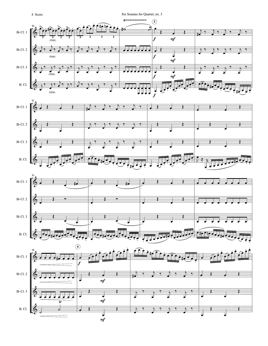 Rossini Quartet set for Clarinets Clarinet Quartet scores gallery preview page 5