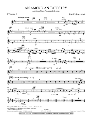 An American Tapestry (for Wind Ensemble) - Bb Trumpet 2